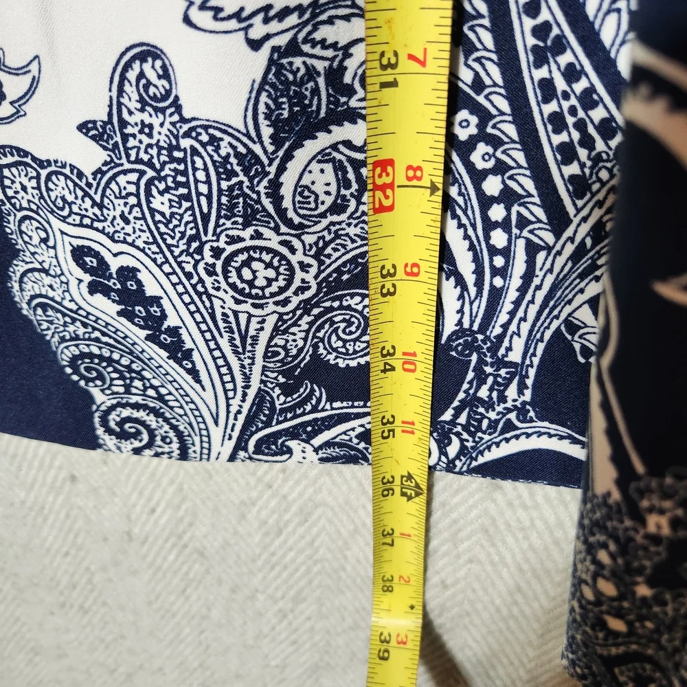 Perceptions New York Size 10 Elegant Navy and White Paisley Mini Dress - Picture 7 of 11